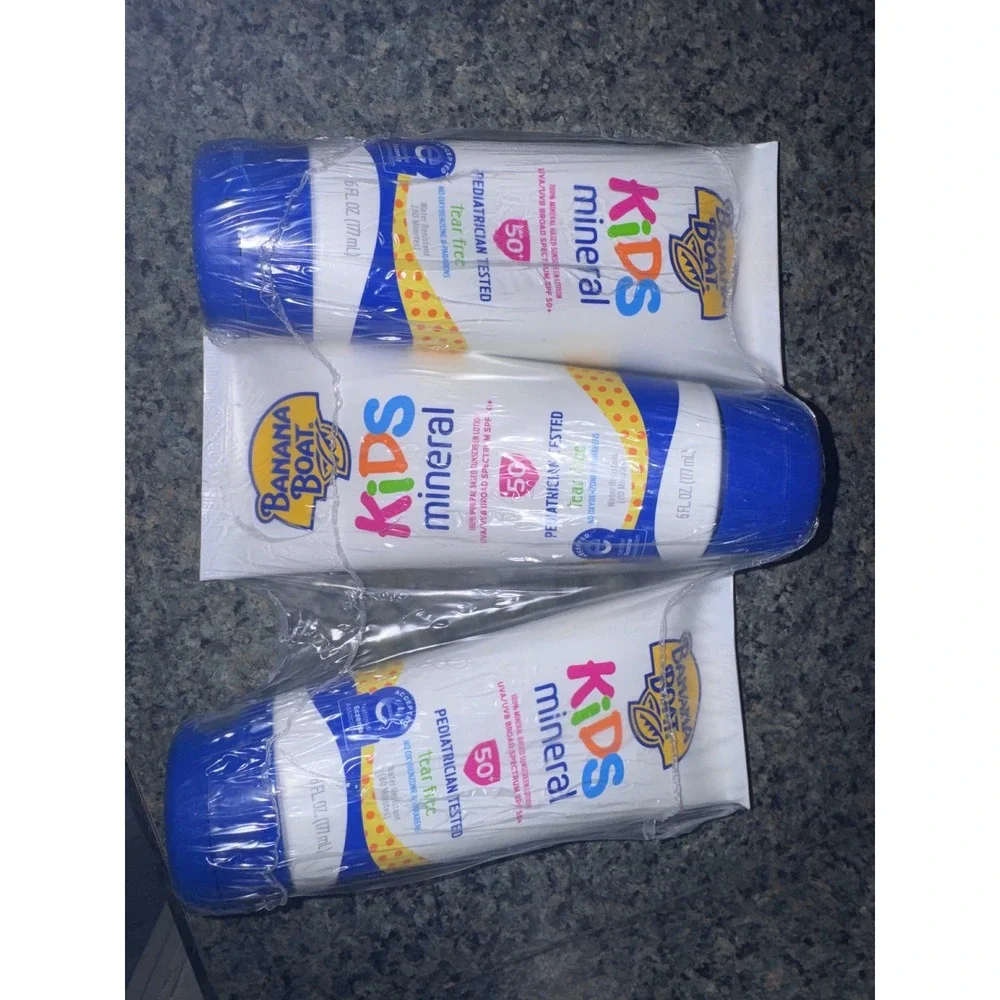 Banana Boat Kids Mineral Sunscreen Lotion SPF 50+ 6oz 3 Pack Tear Free Sunblock